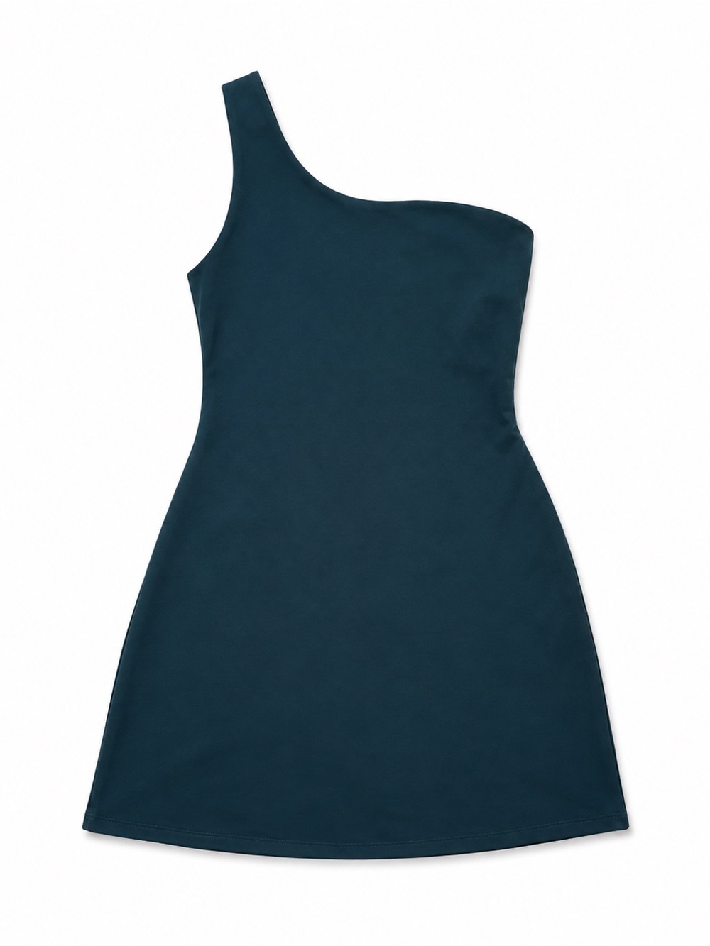 Girlfriend Collective One Shoulder Mini Dress Dark Green Size S